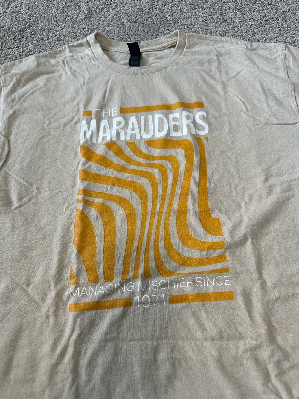 Gildan Cream Tee with Mustard Graphic - The Marauders